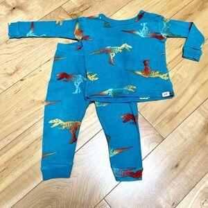 Gap Kids soft cozy cotton Dinosaur Pajamas - Blue 12-18m boys girls